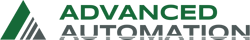 Logo of Advanced Automation with green and gray colors.