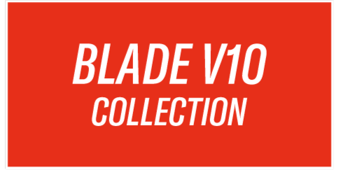 Blade V10 Collection text on a red background.