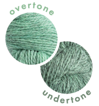 Overlapping circles of yarn color samples Tones Light Granita Overtone and Undertone