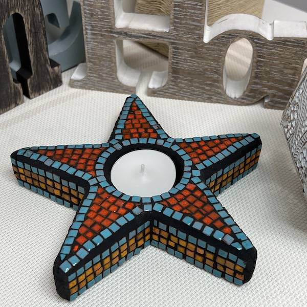 how to make this mosaic candle holder