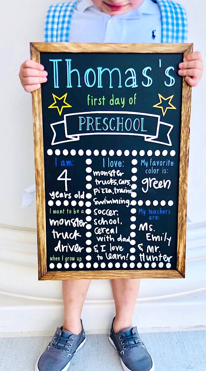 DIY first day of school sign