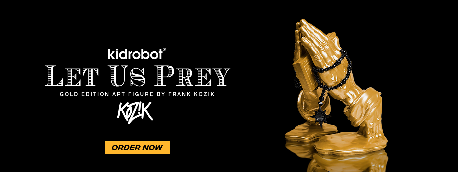 Kidrobot Let Us Prey Art Figure by Frank Kozik - Gold G(u)ilt Edition - Comic Con Exclusive