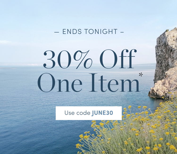 Ends Tonight! 30% Off One Item with code