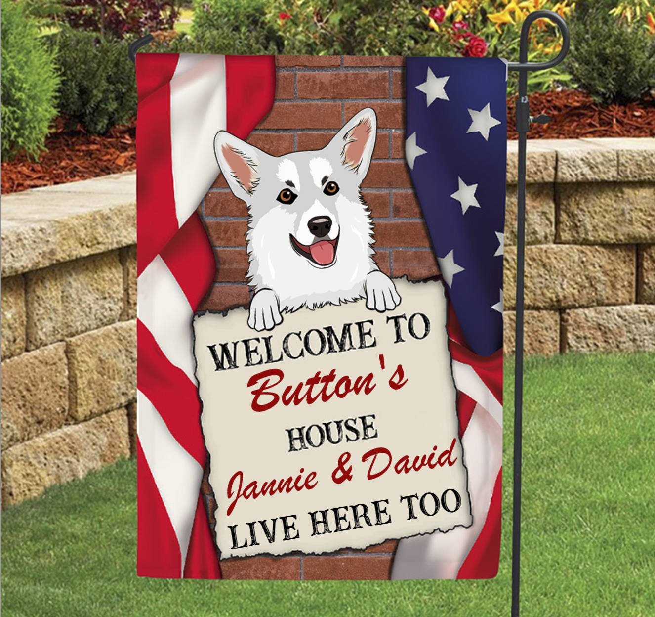 personalized flag for corgi lovers