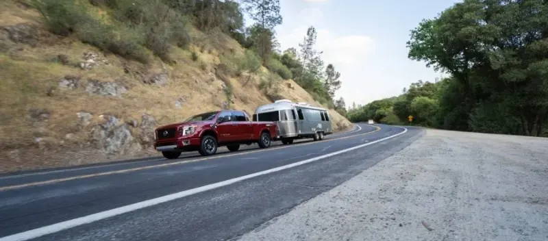 An Airstream on the road