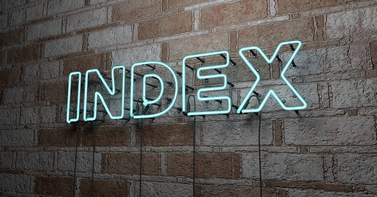 Neon 'Index' sign on wall