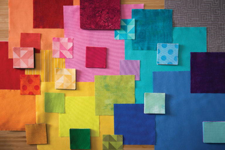 modern bright fabric pieces
