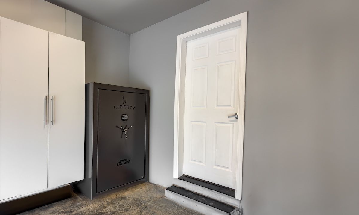 Liberty safe installed in a garage