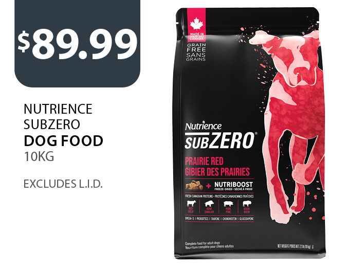 $89.99 Nutrience SubZero Dog Food 10kg (excludes L.I.D.)