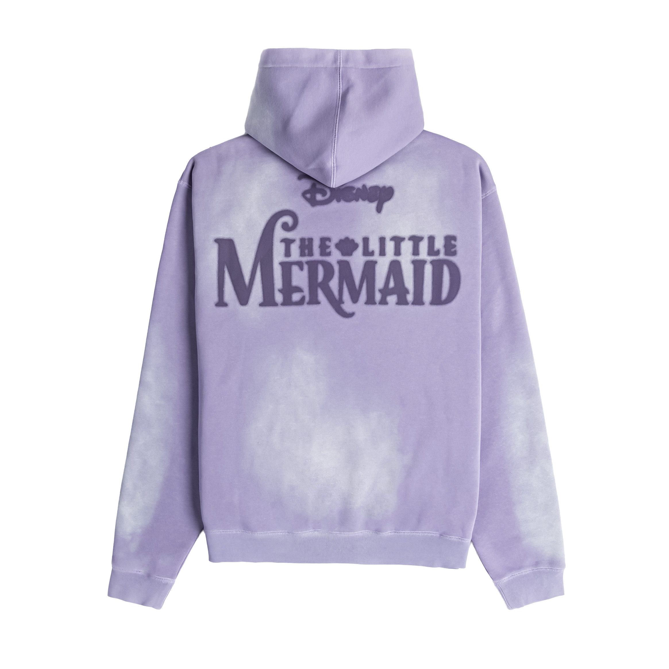 Purple hoodie with a mermaid graphic and decorative chains.