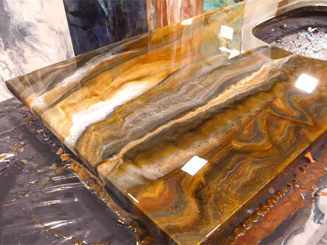 faux exotic stone with epoxy