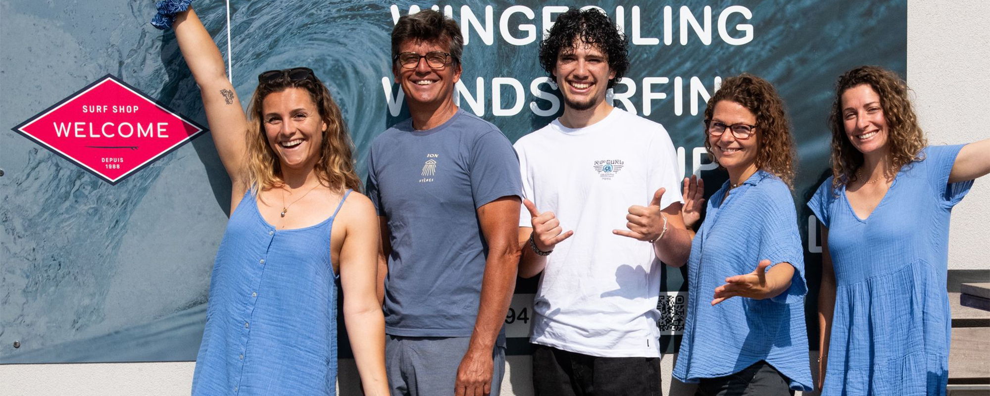 La team du shop welcome surf shop.com_hyeres_l'almanarre_2026