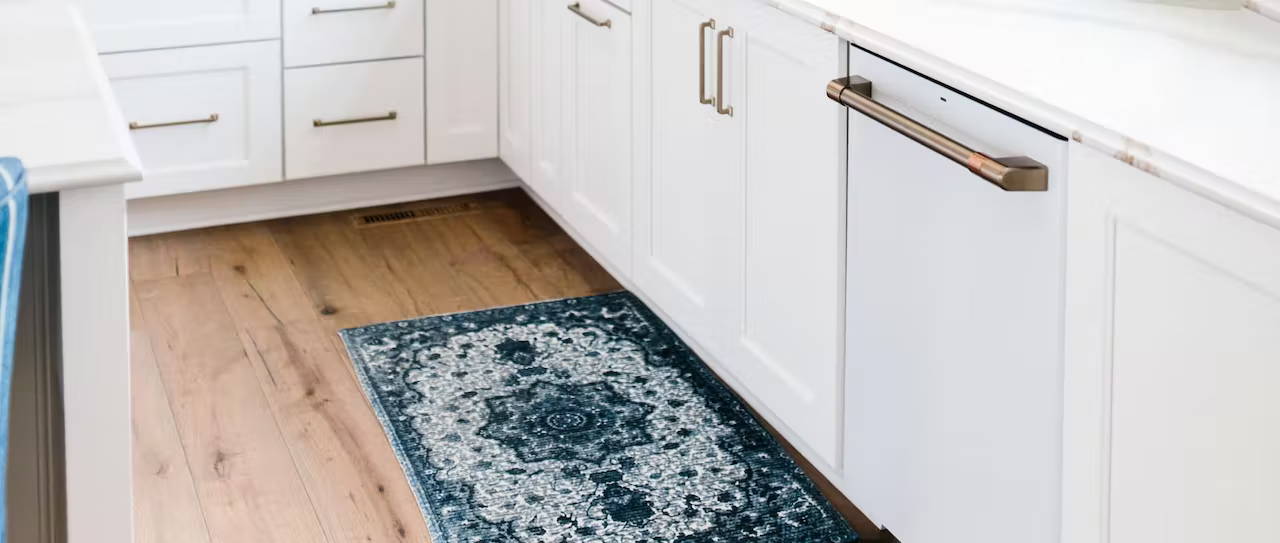 matte white dishwasher in white kitchen