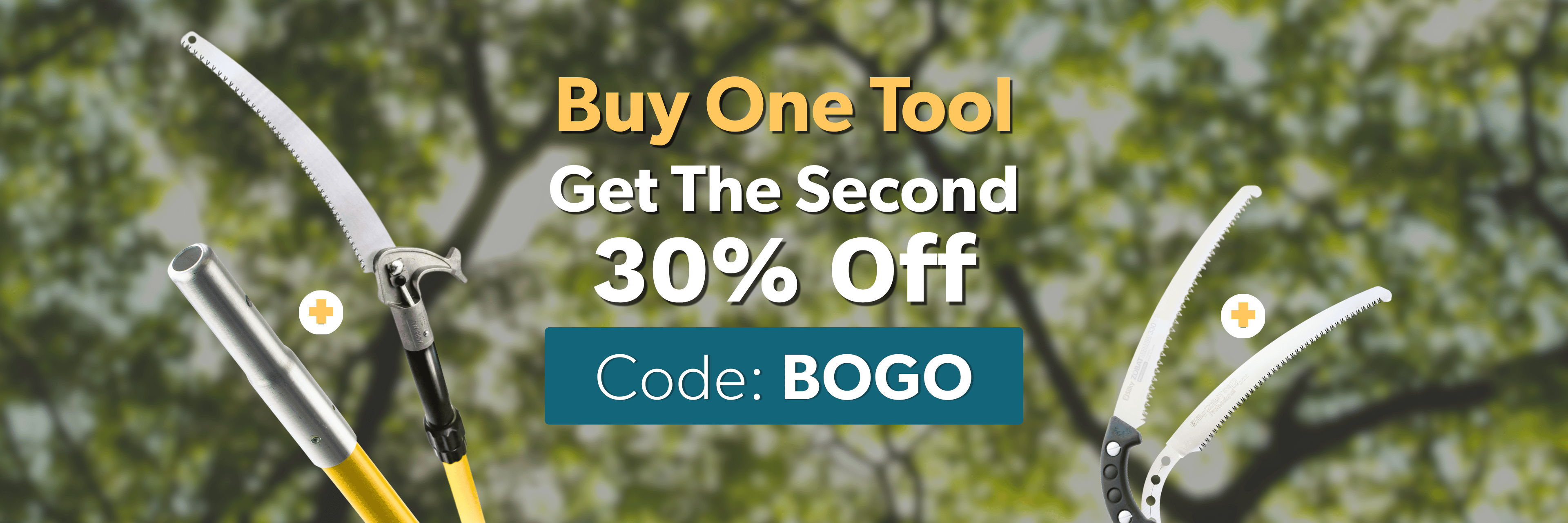 Promotion for tools: Buy one, get second 30% off with code BOGO.
