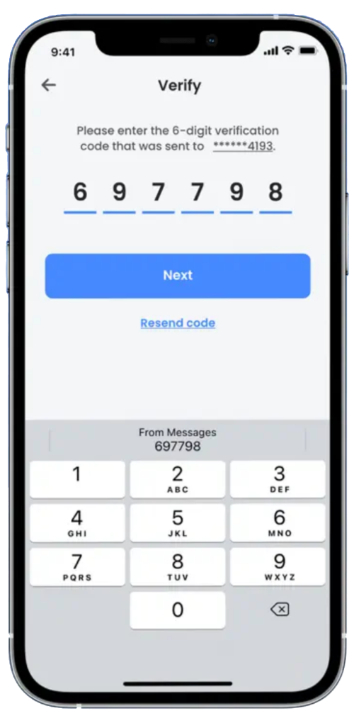 two-step verification phone screen