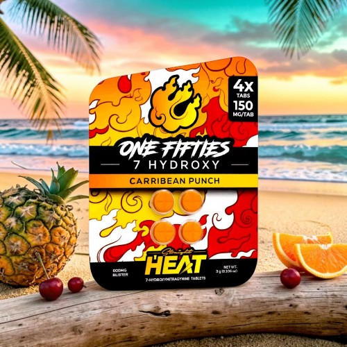 A package of Caribbean Punch candy on a beach background.