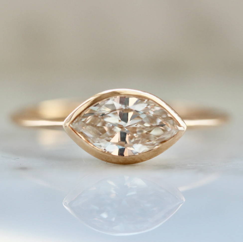 Bezel Set Marquise Diamond Ring