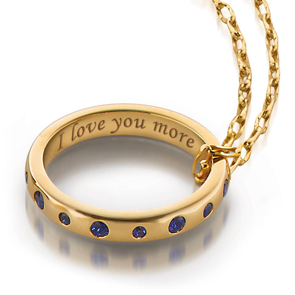I love you more poesy ring necklace in 18k gold