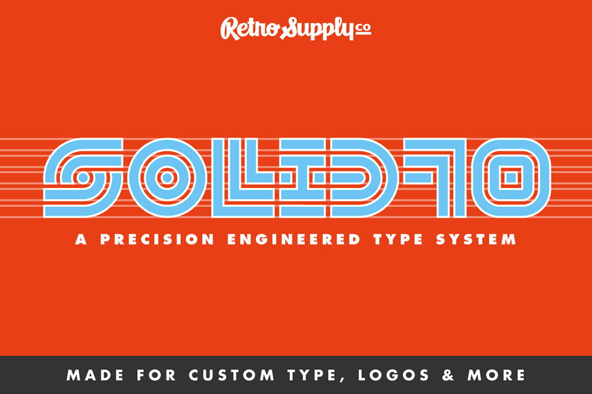 Solid70 bold 70s geometric font from RetroSupply Co.