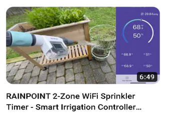 RAINPOINT 2-Zone WiFi Sprinkler Timer - Smart Irrigation Controller WIFI Water Timer Weather Station