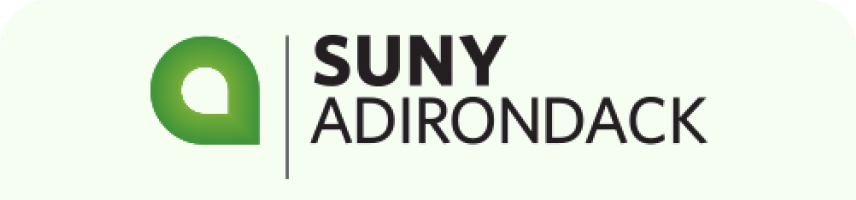 Logo of SUNY Adirondack with green and black text.