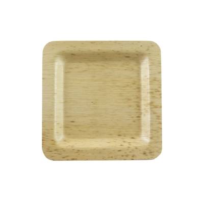 A square bamboo leaf plate