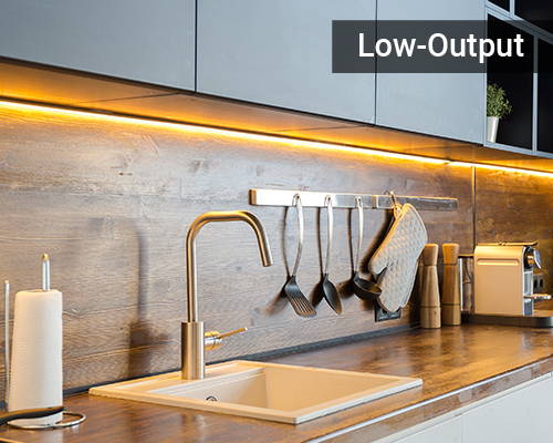 low-output under cabinet lighting