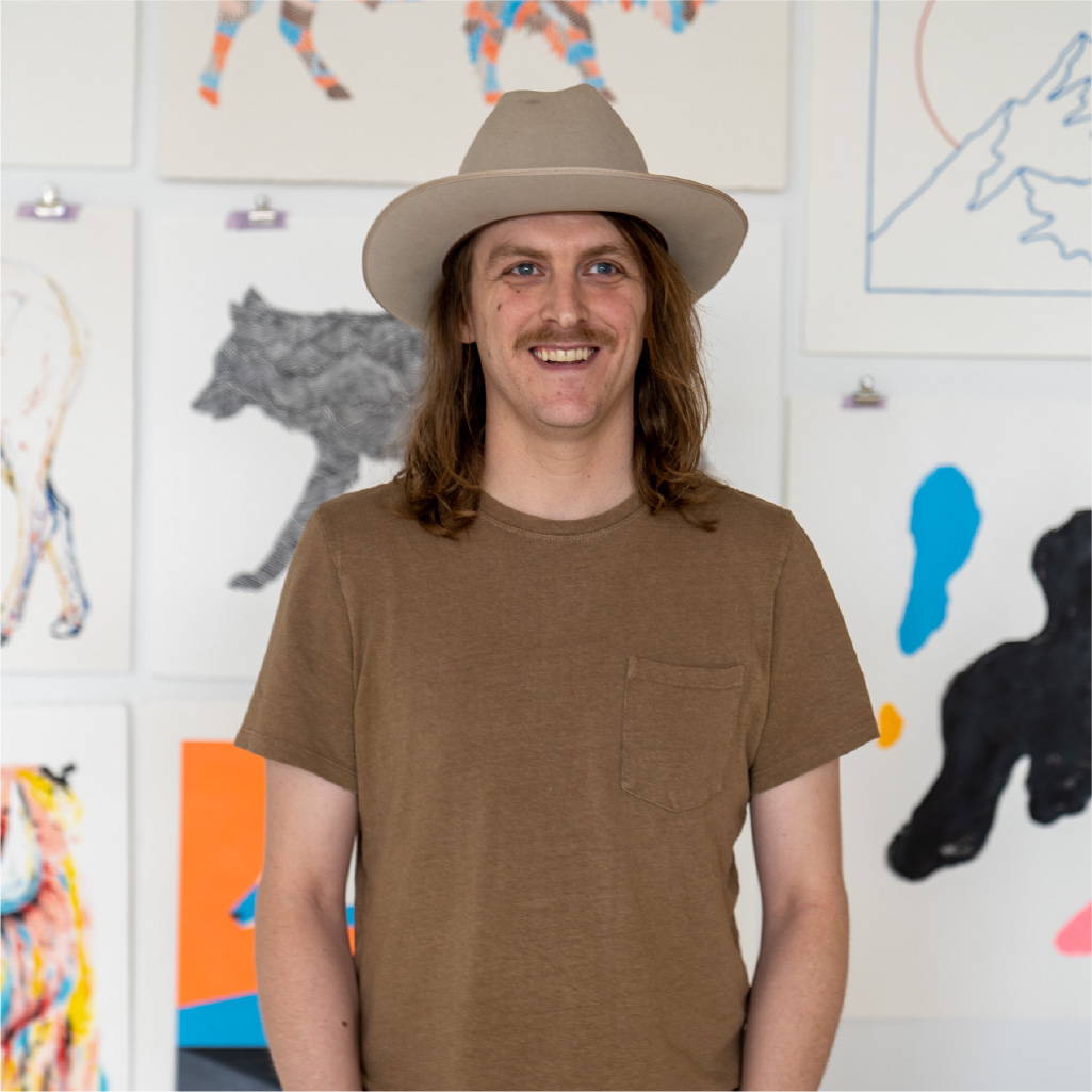 Sam Larson in his art studio