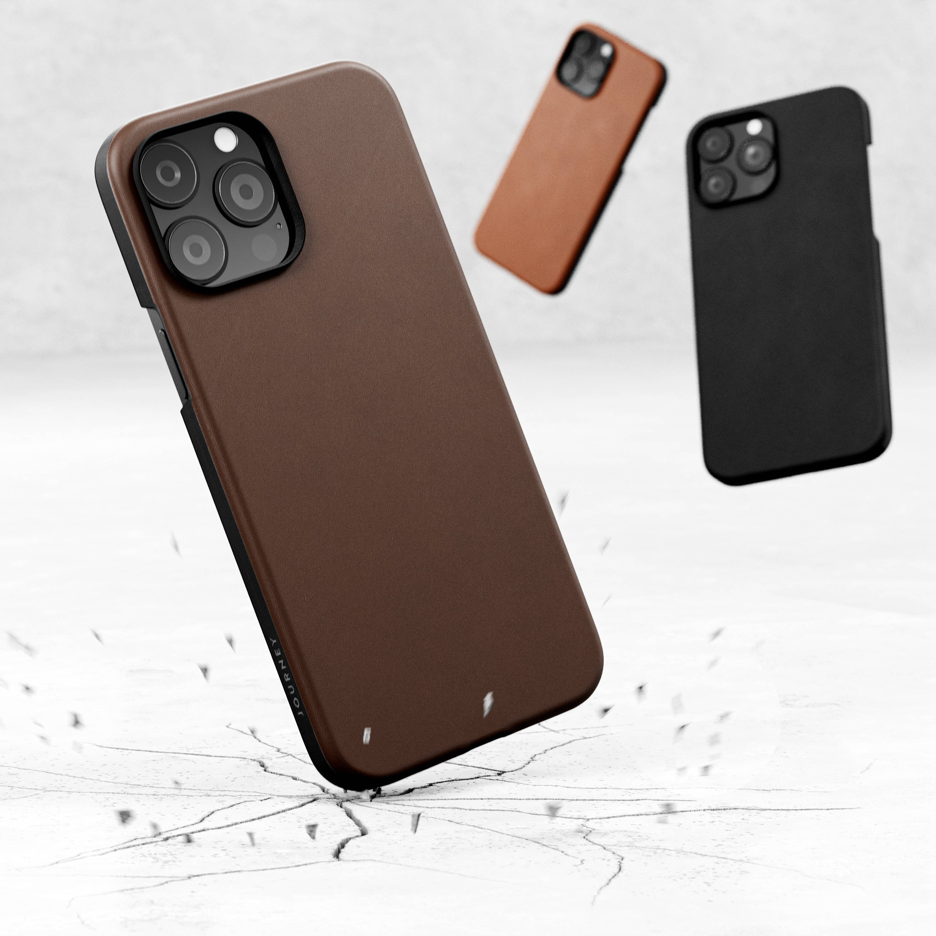 iPhone 14 Leather Case - Journey iPhone 14 / Saddle Brown