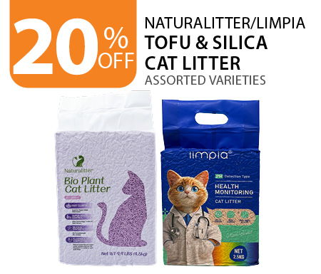 20% off Naturalitter/Limpia Tofu & Silica Cat Litter