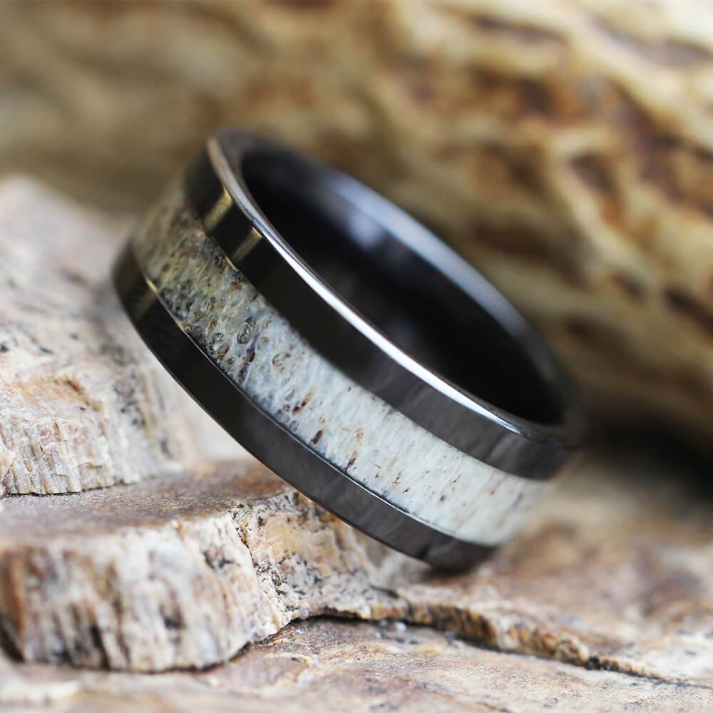 Antler Ring With Hypoallergenic Sleeve