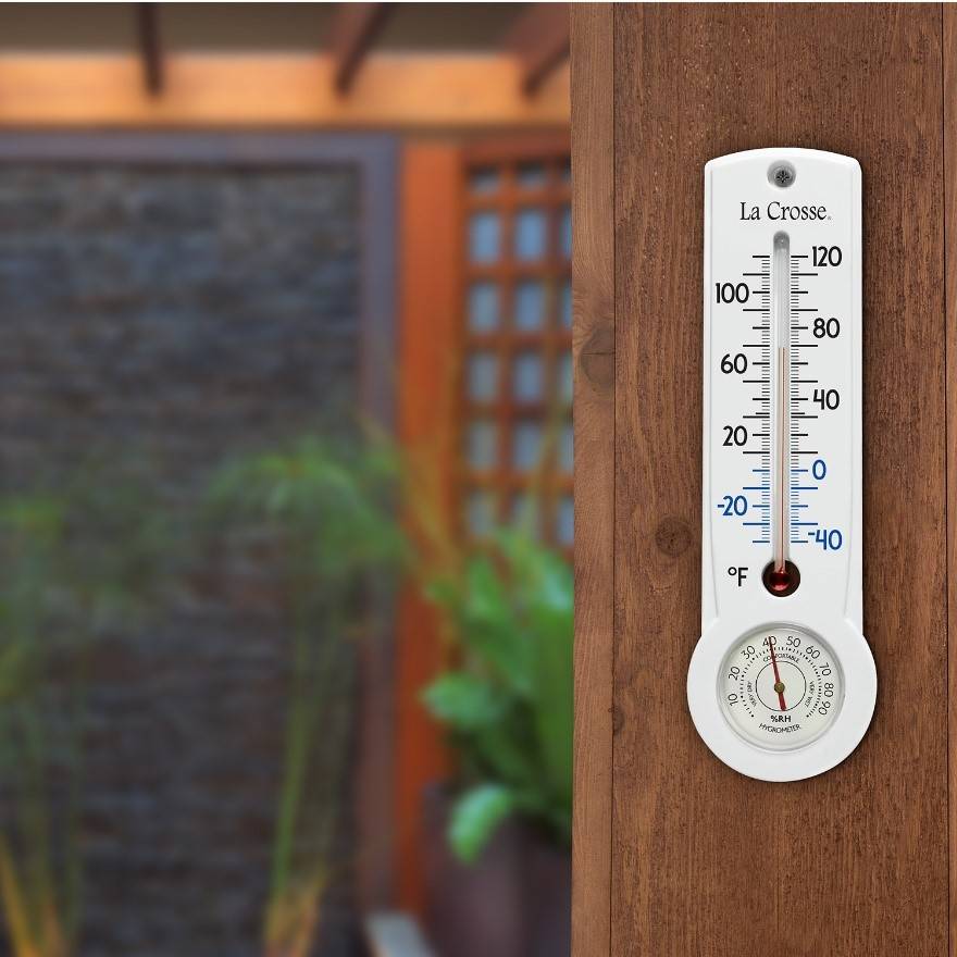 Thermometer with hygrometer for humidity