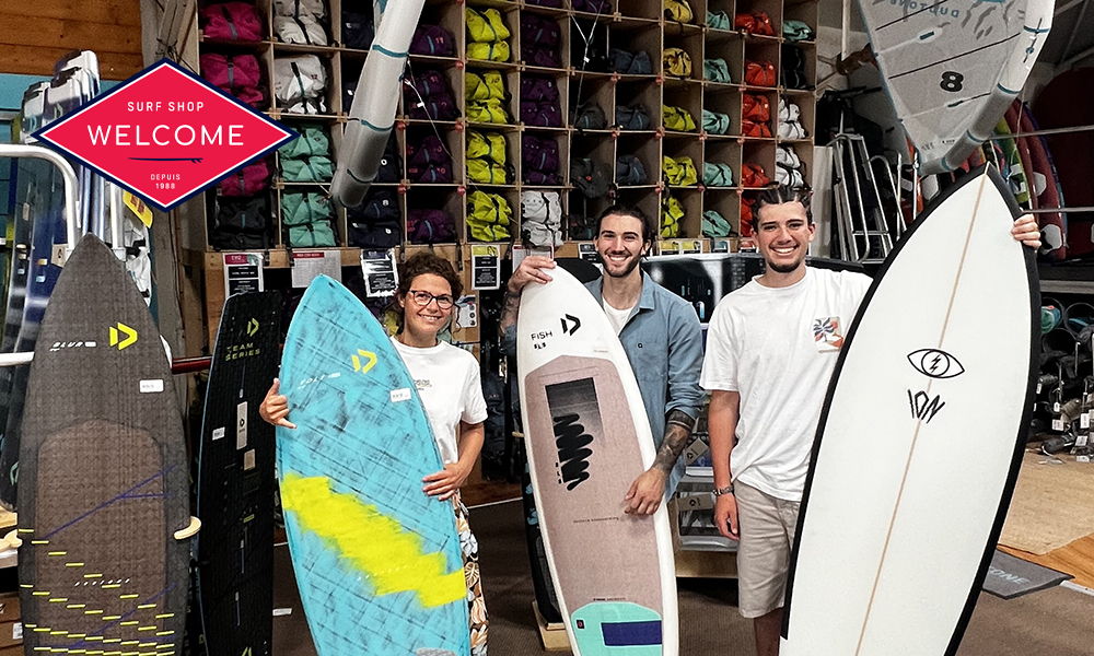 La team du welcome surf shop.com situé a l'alamanrre a Hyeres_2026