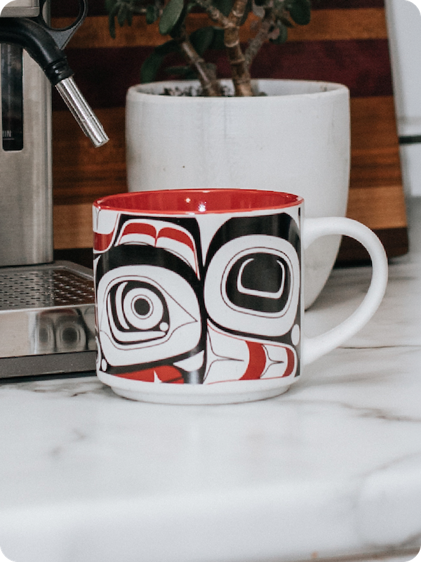 Matriarch Bear 16oz Ceramic Mug by Morgan Asoyuf, Ts'msyen (Tsimshian)