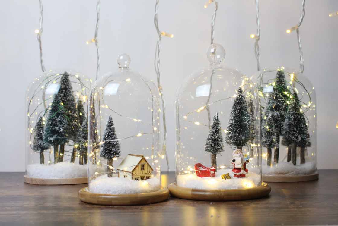 LED Christmas Snow Globe String Lights Fairy Lights Battery & US