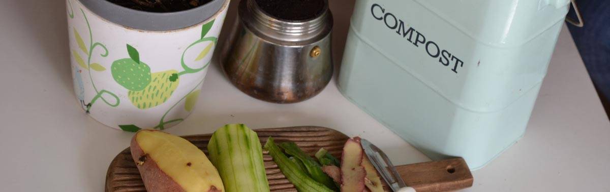 Compost bin and veggies