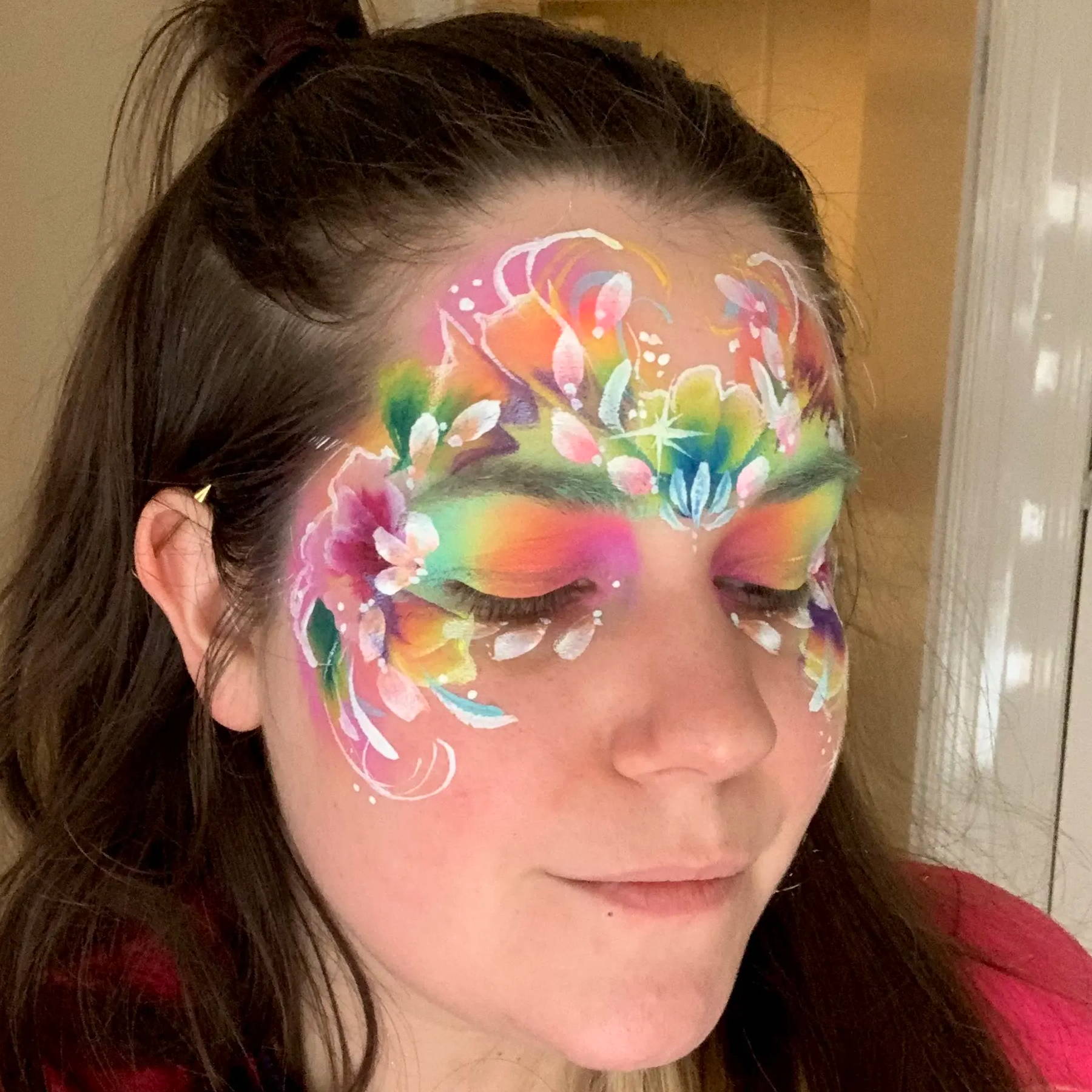 Pretty Rainbow Face Paint by XO Art Co