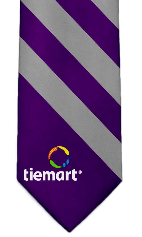 Custom logo tie design option 3, half logo half stripes