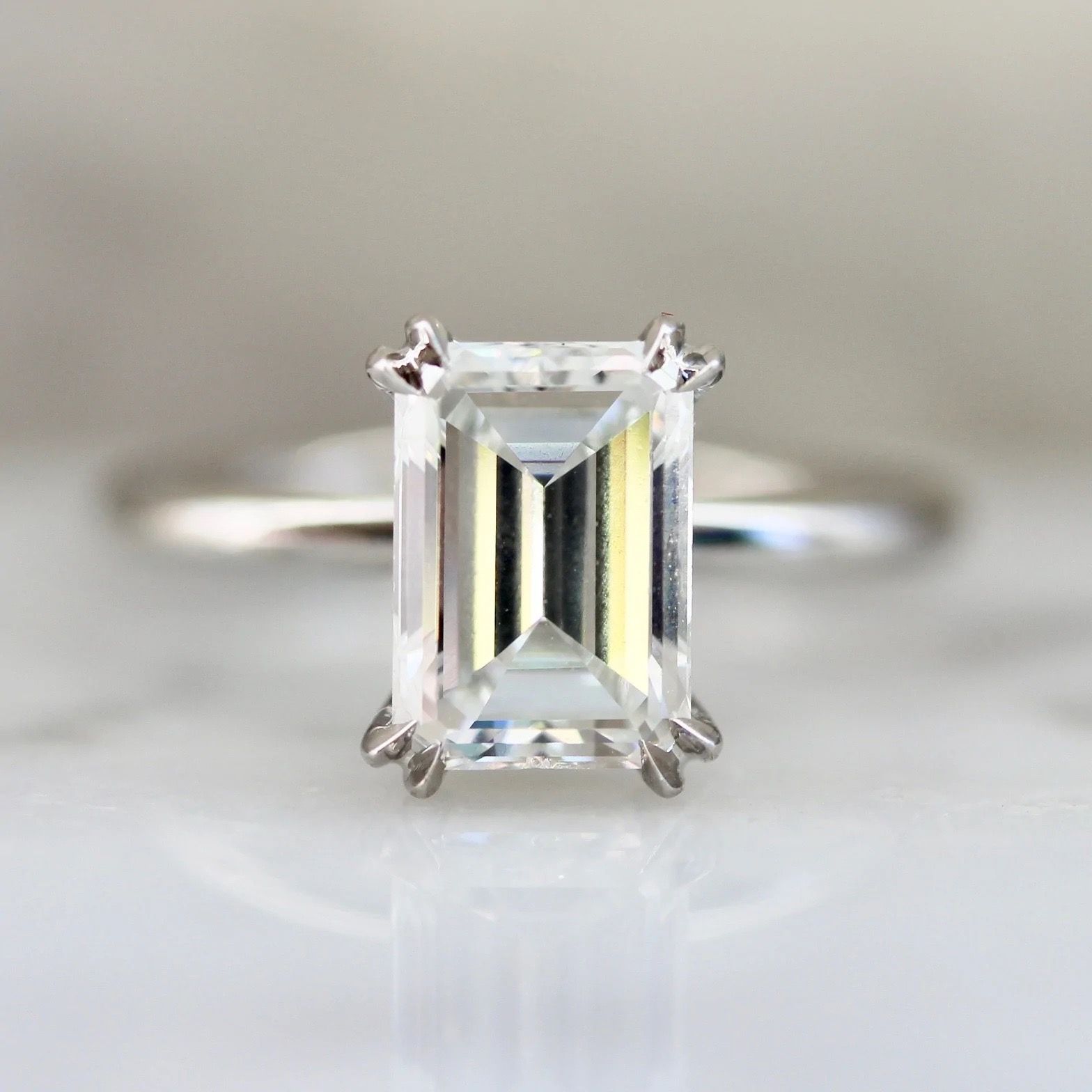 emerald cut diamond engagement ring