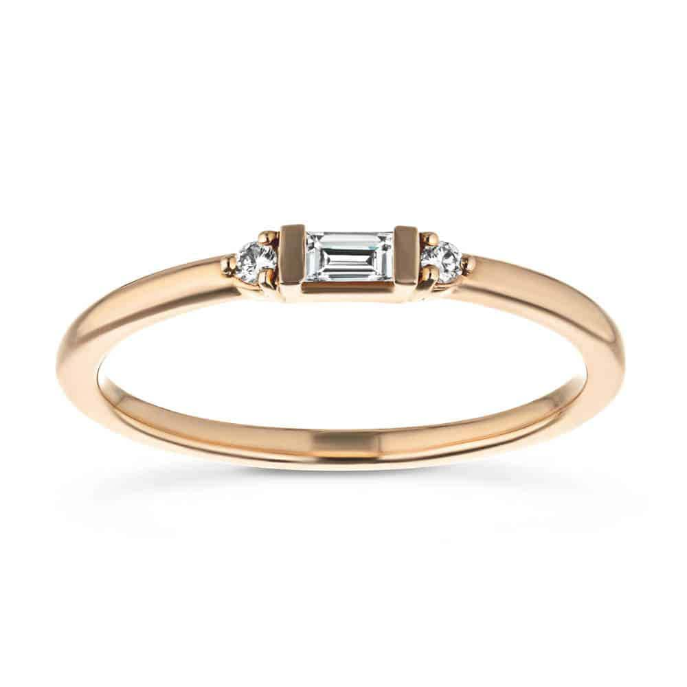 multi stone baguette fashion ring featuring accented lab grown diamonds by MiaDonna