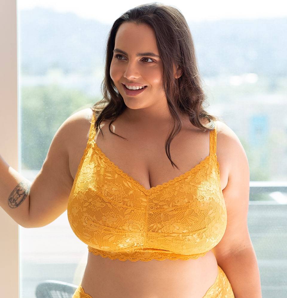 CURVY COUTURE 1348 LACE WIREFREE BRALETTE