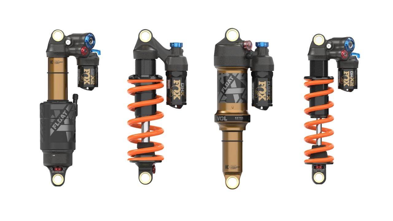 fox factory rear shock lineup with fox float x2 dhx float x and dhx2