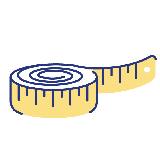 Measuring tape representing 9 custom calf widths