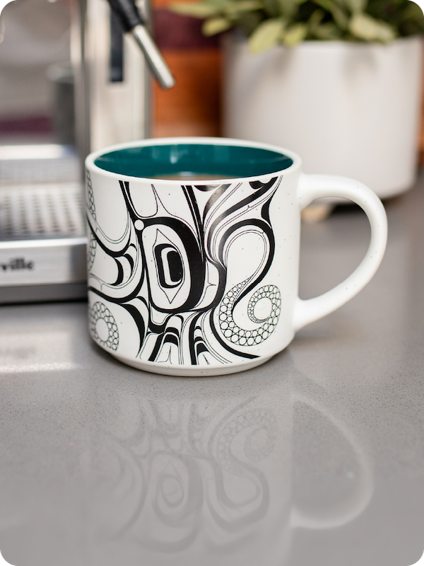 Octopus (Nuu) 16oz Ceramic Mug by Ernest Swanson, Haida
