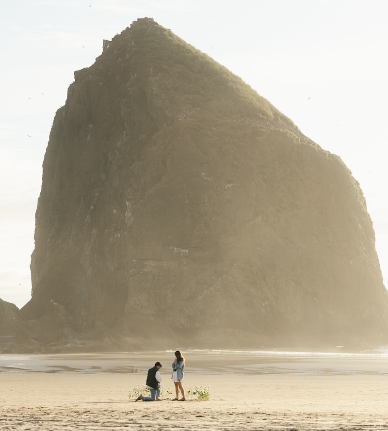 Proposal at Haystack Rock, Cannon Beach, Oregon: Reana & Grayson – Ken ...