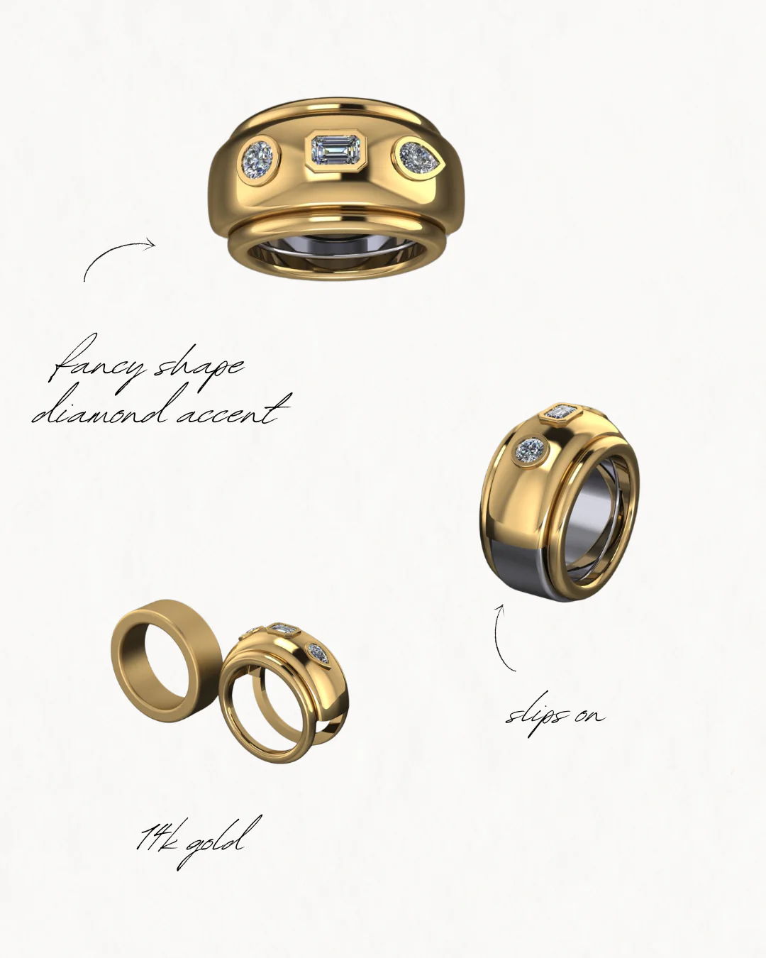 Diamond Bubble Oura Ring Rendering