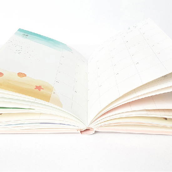 Opens flat - O-CHECK 2020 Shiny days hardcover dated weekly diary planner