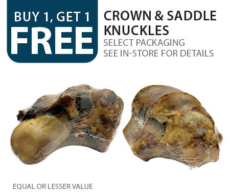 Buy 1, get 1 free Crown & Saddle Knuckles. Select packaging. Equal or lesser value