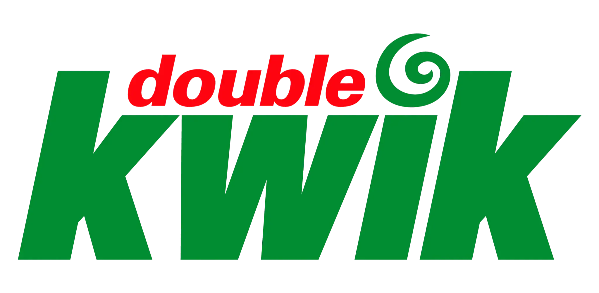 Logo of Double Kwik, featuring green text and a red accent.