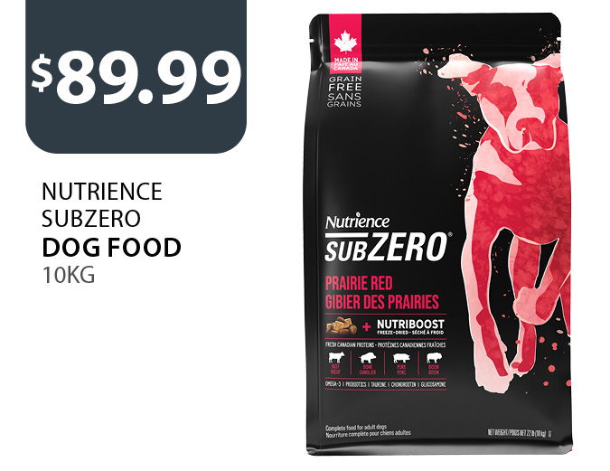 $89.99 Nutrience SubZero Dog Food 10KG